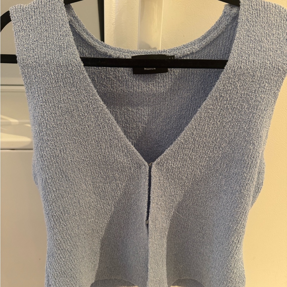 Vici Light Blue Knit Crop Top
